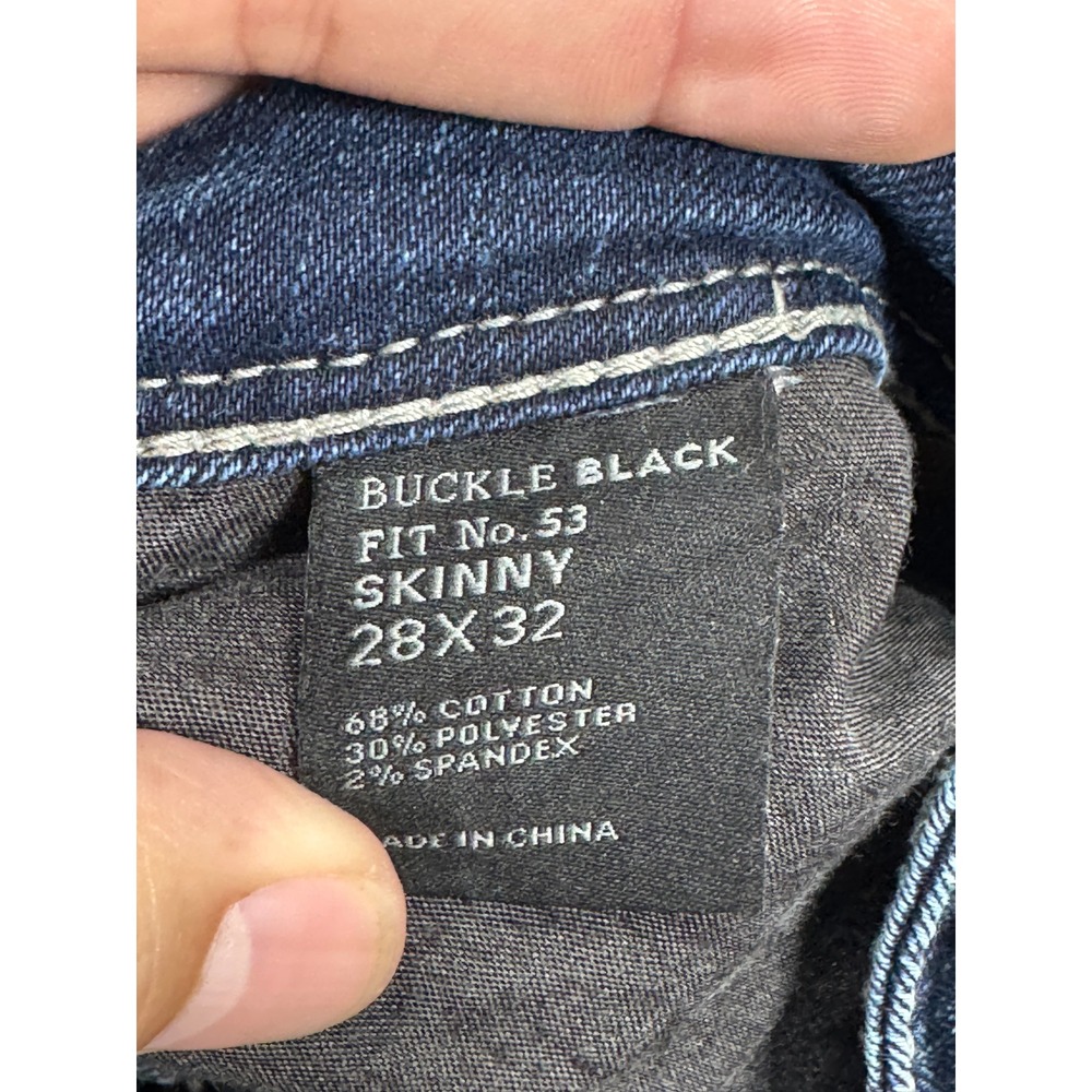 Buckle Black Fit No. 53 Skinny Jeans Womens 28x32 Distressed Blue Denim BBW5501 - Picture 4 of 11